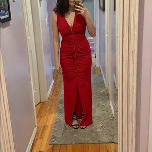 Calvin Klein Red dress with gold zipper